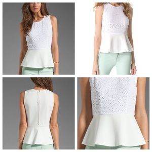 Rebecca Taylor Peplum Top in Cream